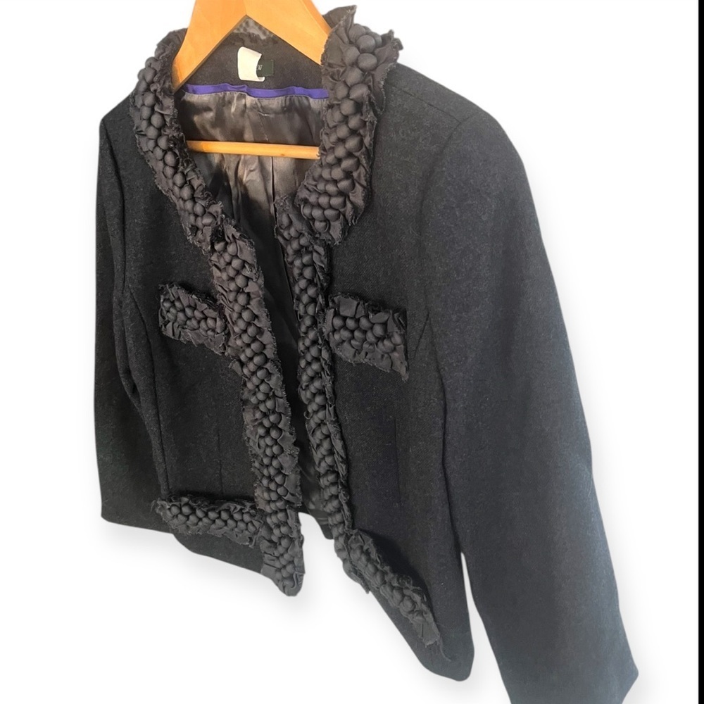 J Crew Women’s Grey 100% Wool Astrid Berry Cropped Jacket Blazer - Picture 8 of 10